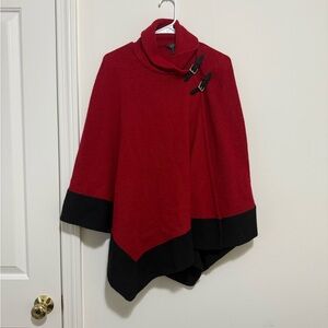 Lauren Ralph Lauren Red and Black Poncho